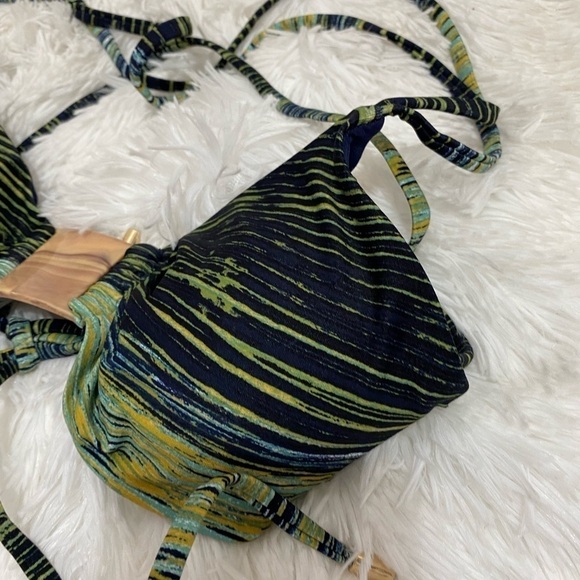 NWT Vince Camuto Swim midnight waves strappy back bikini top deep sea - Picture 3 of 11